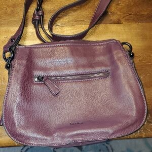 La Diva Brand Purple Leather Crossbody Bag.